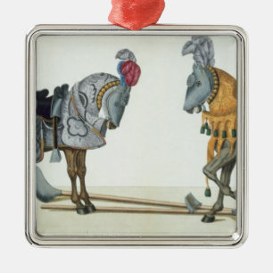 Zwei verletzten Ritter an einem Turnier, Platte Silbernes Ornament