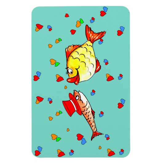 Zwei verliebte Fische Magnet (Vertikal)