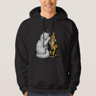 Zwei verliebte Katzen in Feder & Tinte  Hoodie