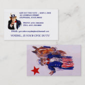 ZWEI VERSCHIEDENE UNCLE SAM VISITENKARTEN VISITENKARTE (Vorne/Hinten)