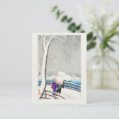 Zwei verschneiten Frauen - Vintag Japanisch Postkarte (Stehend Vorderseite)