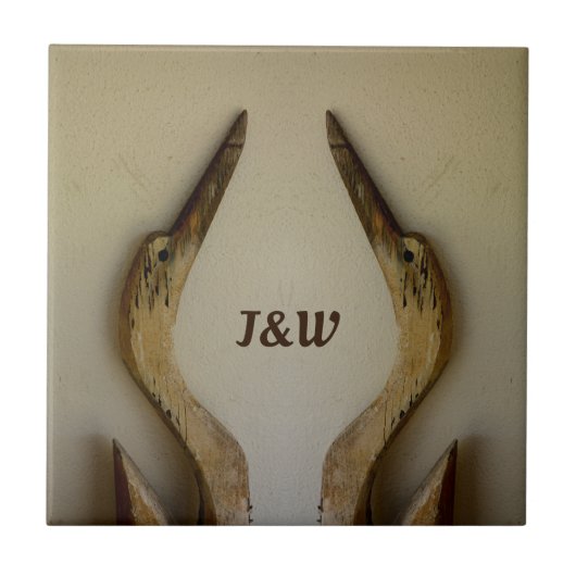 Zwei verwitterte Helden mit Ursprüngen an der Küst Fliese (Vorderseite)