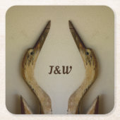 Zwei verwitterte Heronenküste mit Initialen Rechteckiger Pappuntersetzer (Vorderseite)