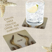 Zwei verwitterte Heronenküste mit Initialen Rechteckiger Pappuntersetzer