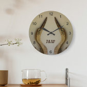 Zwei verwitterte Herons Rustikale Acrylwand an der Große Wanduhr