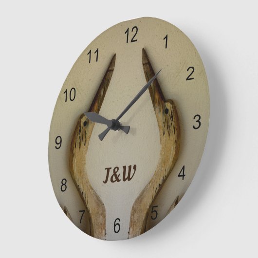 Zwei verwitterte Herons Rustikale Acrylwand an der Große Wanduhr (Winkel)