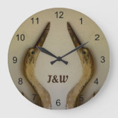 Zwei verwitterte Herons Rustikale Acrylwand an der Große Wanduhr (Vorderseite)