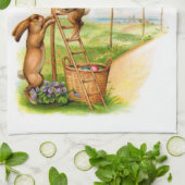 Zwei verzierenkaninchen geschirrtuch (Gefaltet)