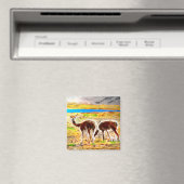 Zwei Vicunas Andes Mountains Peru Magnet (In Situ (Geschirrspüler))