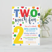 Zwei viel Spaß zum Geburtstag Einladung 2. Geburts (Stehend Vorderseite)