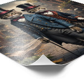 Zwei Viktorianische Katzen, die durch die Straßen Fotodruck (Ecke)