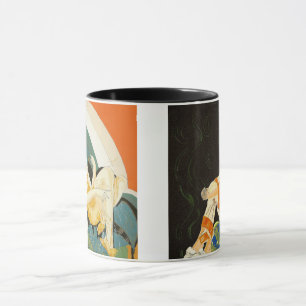 Zwei Vintage Art Deco Frauen von S. Chompre Tasse
