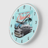 Zwei Vintage Classic Car Large Clock Große Wanduhr (Winkel)