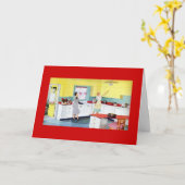 Zwei Vintage Frauen in der Küche Karte (Gelbe Blume)