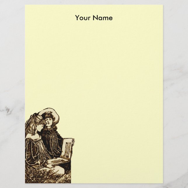 Zwei Vintage Girls lesen (Vorderseite)