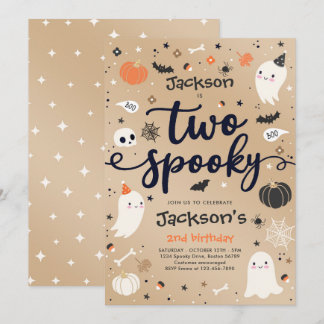 Zwei Vintage Halloween Ghost 2. Geburtstag Einladung
