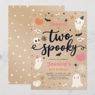 Zwei Vintage Halloween Ghost 2. Geburtstag Einladung