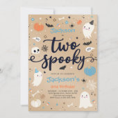 Zwei Vintage Halloween Ghost 2. Geburtstag Einladung (Vorderseite)