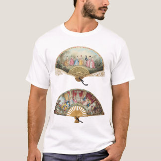 Zwei Vintage-Handfächer-Illustration – Retro Antiq T-Shirt