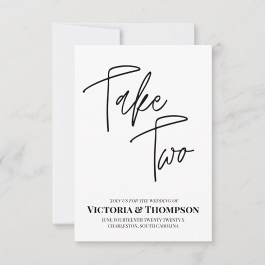 Zwei Vintage Hochzeitstag ändern Save The Date (Vorderseite)