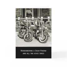 Zwei Vintage Motorradsympathische Karte