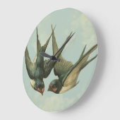 Zwei Vintage Schwalben Große Wanduhr (Winkel)