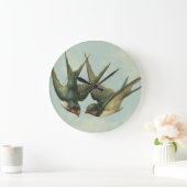 Zwei Vintage Schwalben Große Wanduhr (Zuhause)