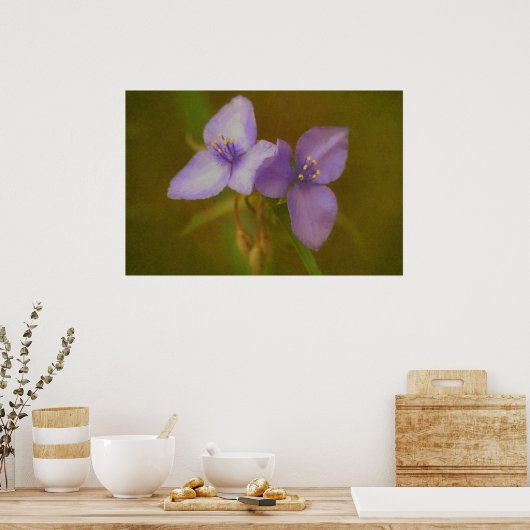 Zwei violette Blumen Art Wildblume Poster (Küche)
