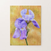 Zwei violette Blumen Iris Frühlingspuzzle Kunst Puzzle (Vertikal)