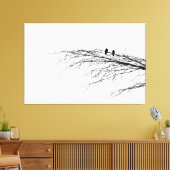 Zwei Vögel auf einem Baum Leinwanddruck (Insitu (Wohnzimmer))