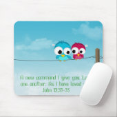 Zwei Vögel auf einem Draht Mousepad (Mit Mouse)