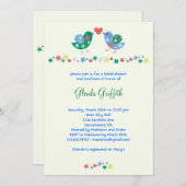 Zwei Vogel-Brautparty-Einladung Einladung (Vorne/Hinten)