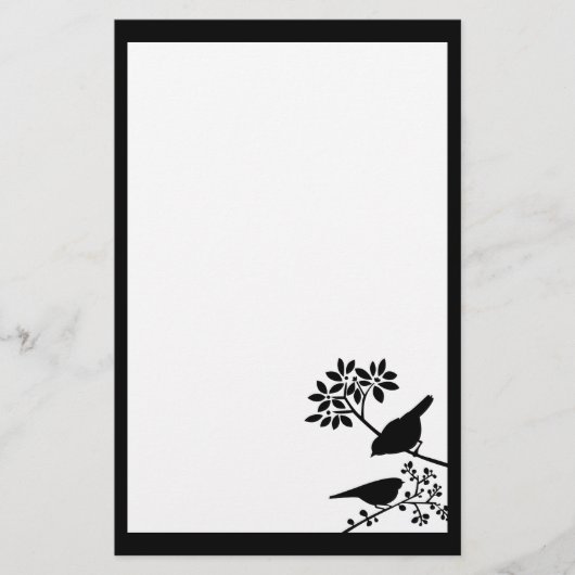 Zwei Vogel-Briefpapier-Papier Briefpapier (Vorderseite)
