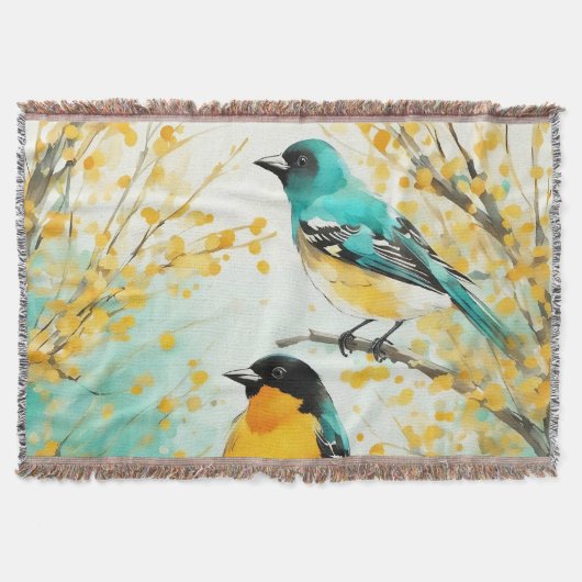 Zwei Vögel, die auf der Baumzweigung sitzen Decke (Vorderseite)
