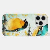 Zwei Vögel, die auf der Baumzweigung sitzen iPhone Hülle (Rückseite (Horizontal))