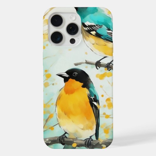 Zwei Vögel, die auf der Baumzweigung sitzen iPhone Hülle (Rückseite)
