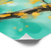 Zwei Vögel, die auf der Baumzweigung sitzen Poster (Ecke)