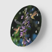 Zwei Vögel, die mit Blume-Uhr fliegen Runde Wanduhr (Winkel)