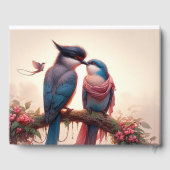 Zwei Vögel flattern Danke Karte Gästebuch (Rückseite)