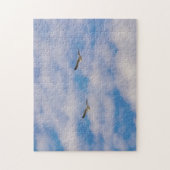 Zwei Vögel fliegen in Wolken Freiheit Sommer Puzzl Puzzle (Vertikal)