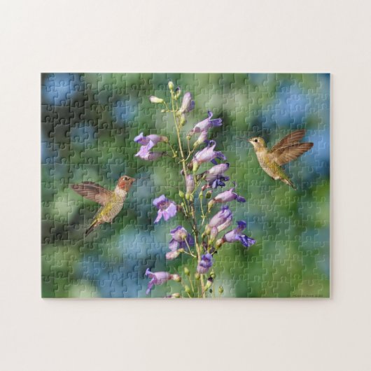 Zwei Vögel fliegen mit Blume Puzzle (Horizontal)