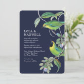 Zwei Vögel Hochzeit Einladung (Stehend Vorderseite)