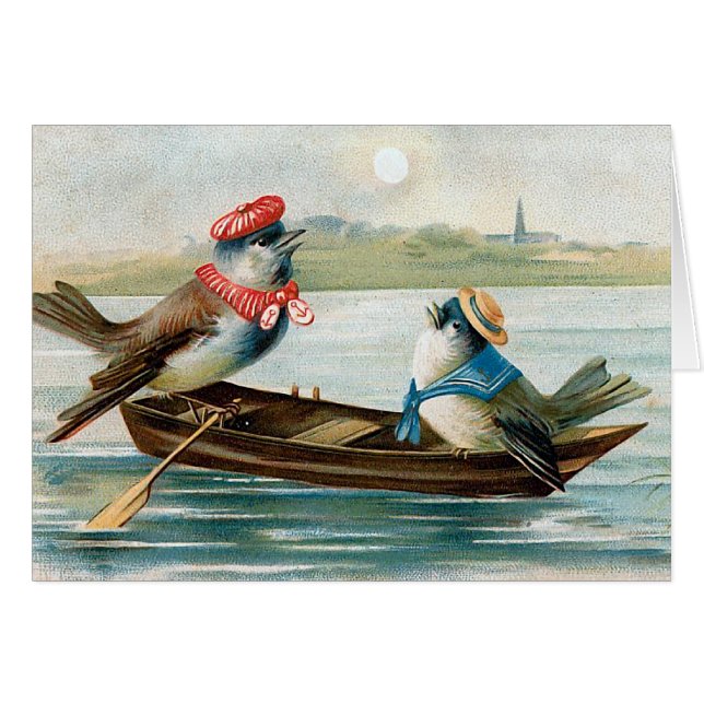 Zwei Vögel in einem Boot (Vorderseite (Horizontal))
