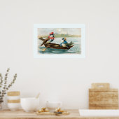 Zwei Vögel in einem Boot Poster (Küche)