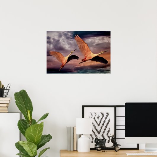 Zwei Vögel Poster (Heimbüro)