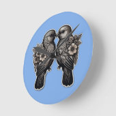 Zwei Vogel Runde Wanduhr (Winkel)