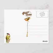 Zwei Vögel und Rose Postkarte (Rückseite)