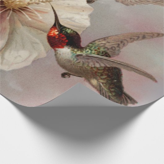 Zwei Vögel und Schmetterling Shabby Chic Dekoupage Geschenkpapier (Ecke)