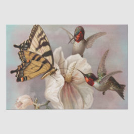 Zwei Vögel und Schmetterling Shabby Chic Dekoupage Seidenpapier