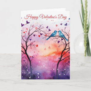 Zwei Vögel Valentinstag Feiertagskarte